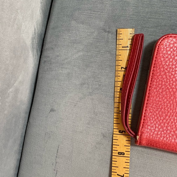 Adrienne Vittadini Studio clutch wallet, red/coral, wrist strap 9” x 5” x .5” - Picture 16 of 16